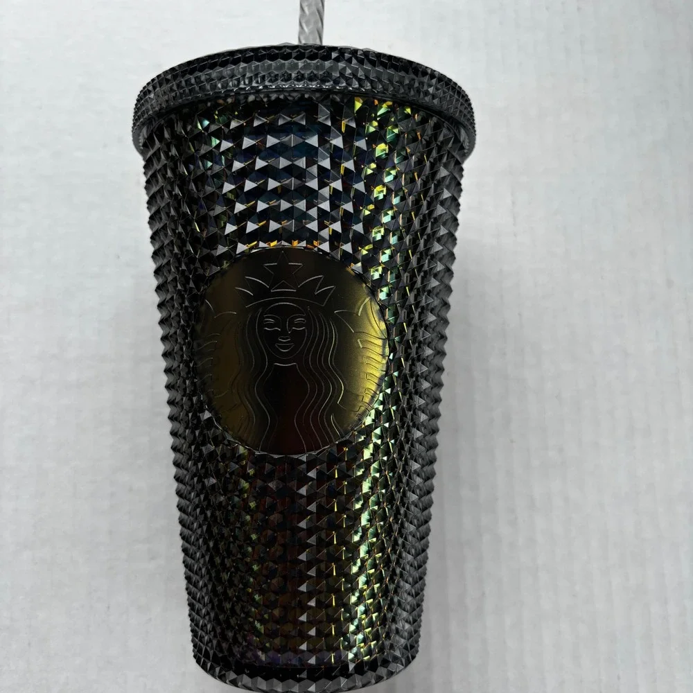 Starbucks Black Oil Slick‎ Iridescent Studded Venti Tumbler 24oz Bling Cold Cup